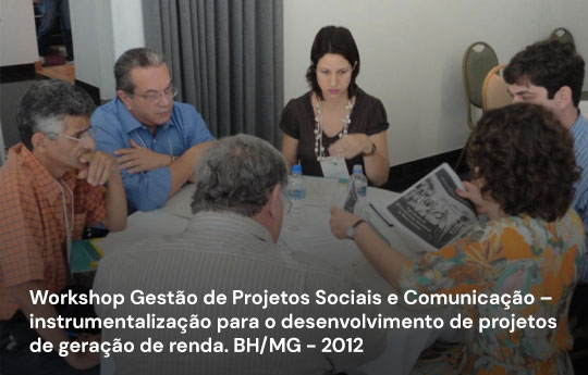 Workshop Gestão de Projetos Sociais e Comunicação – instrumentalização para o desenvolvimento de projetos de geração de renda. BH/MG - 2012